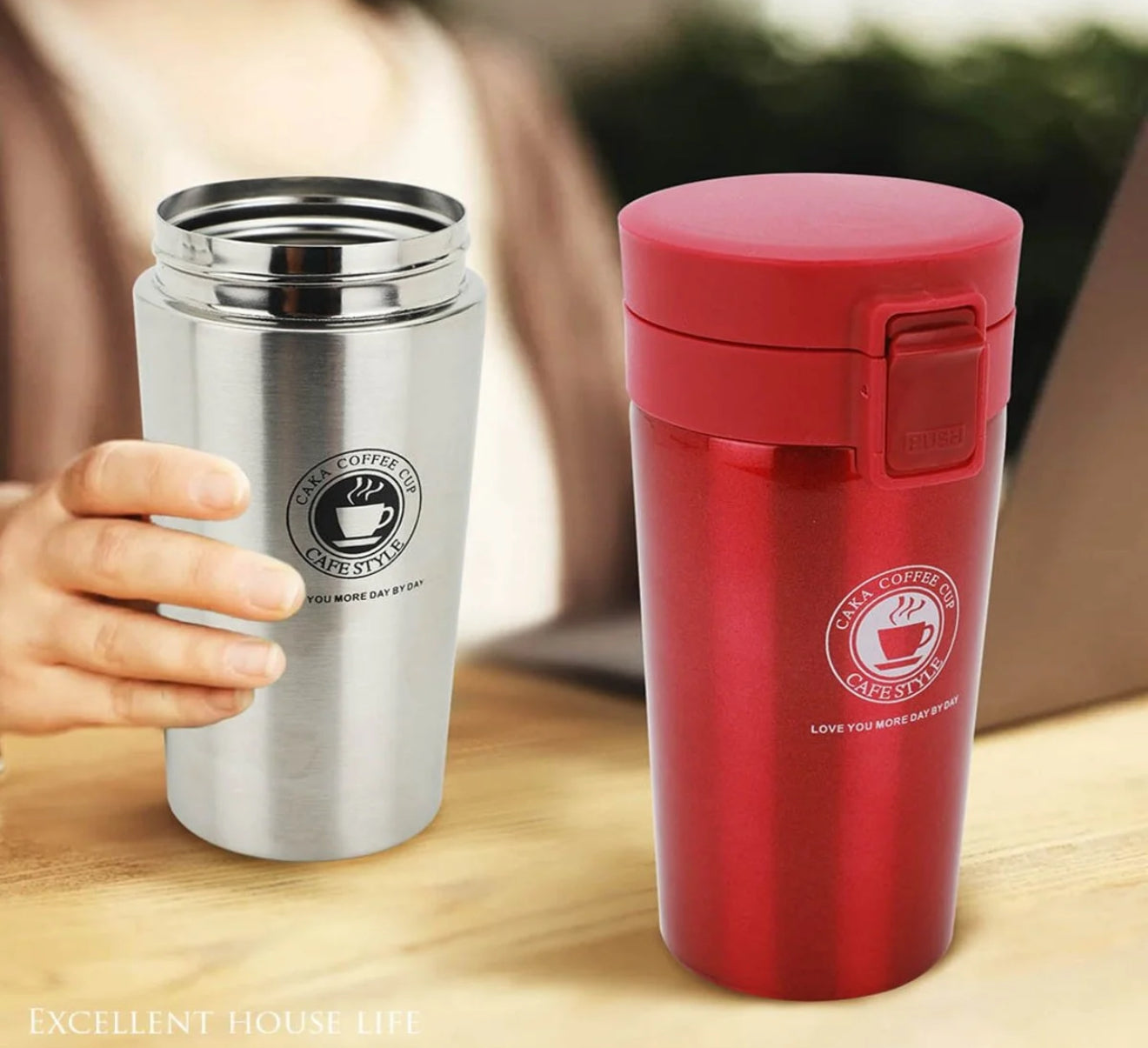 🔥 Çelik Termos Mug – 380 ml | 24 Saat Sıcak & 24 Saat Soğuk Tutma Özellikli ☕️❄️